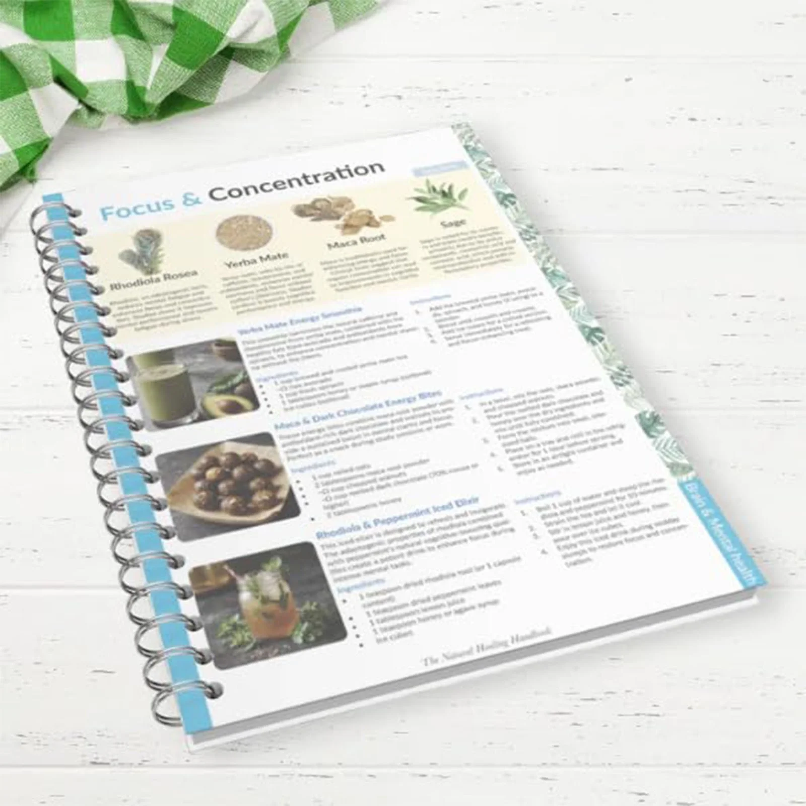 Herbal Remedies Guide Spiral Bound Natural Healing Handbook with Recipes for Heart Blood Sugar Focus - Image 5