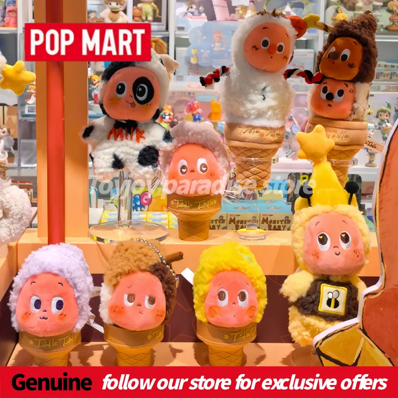 

Authentic Pop Mart Twinkle Twinkle Moon Gelato Series Blind Box Cute Icecream Style Soft Keychain Bag Pendants As Birthday Gifts