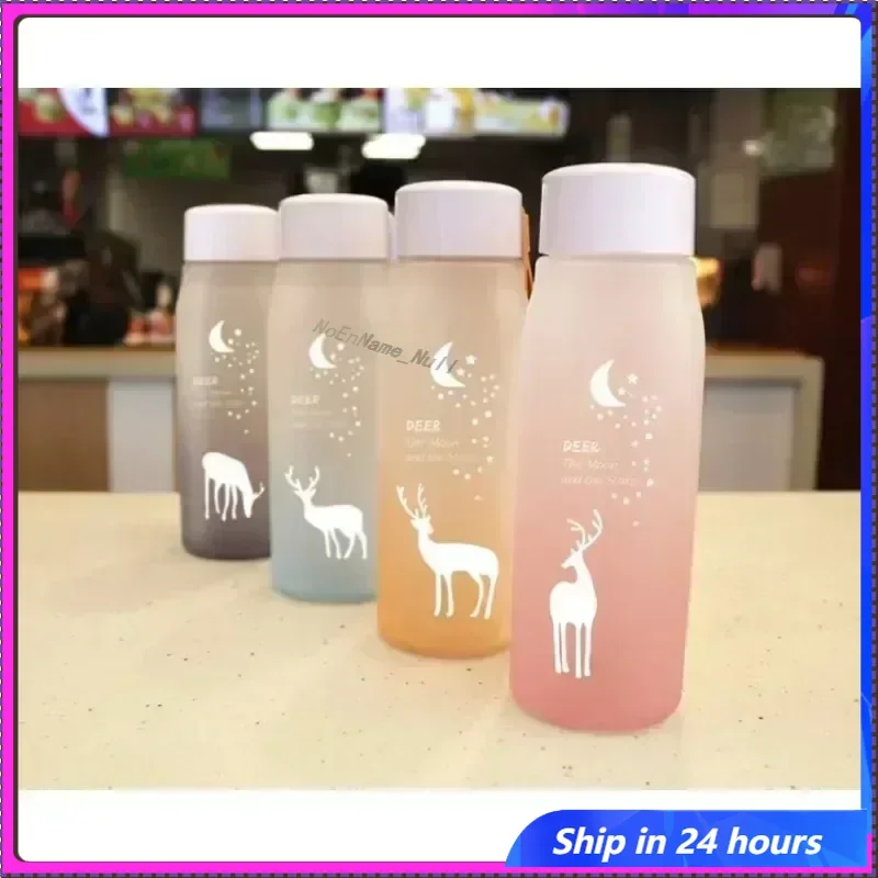 

680ml Large-capacity Water Bottle Portable Gradient Color Plastic Water Cup Frosted Outdoor Sports Leakproof Student Water Cup