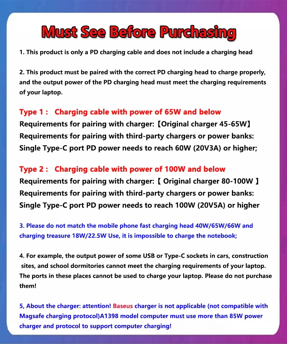 140W PD Cable For Magsafe 3 Magnetic Cable For Macbook Pro Air 13 14 16 M1 M2 LED Indicators Fast Charger Cord Adapter - Image 6