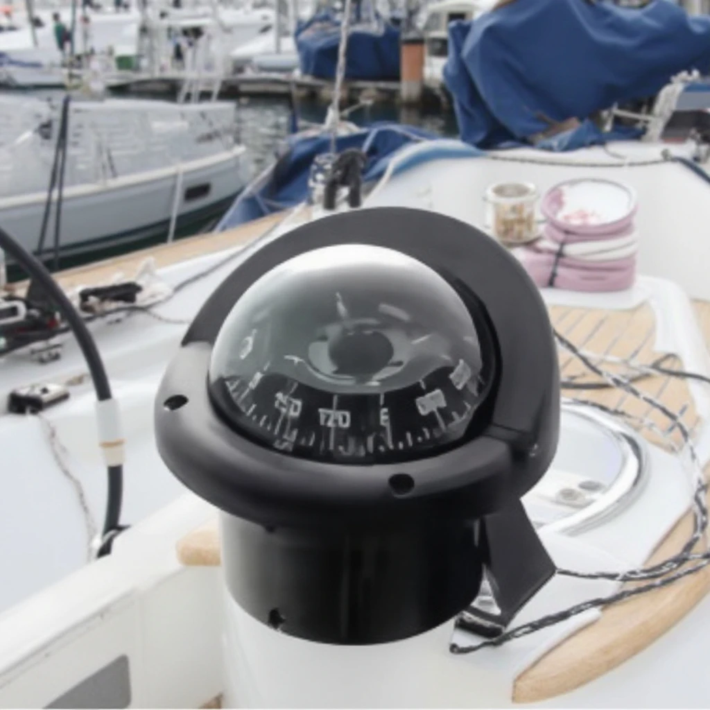 YT-QX980-B Small Boat Magnetic Compass 65mm Compass Bowl DC12-24V CCS Certified Essential Marine Supply