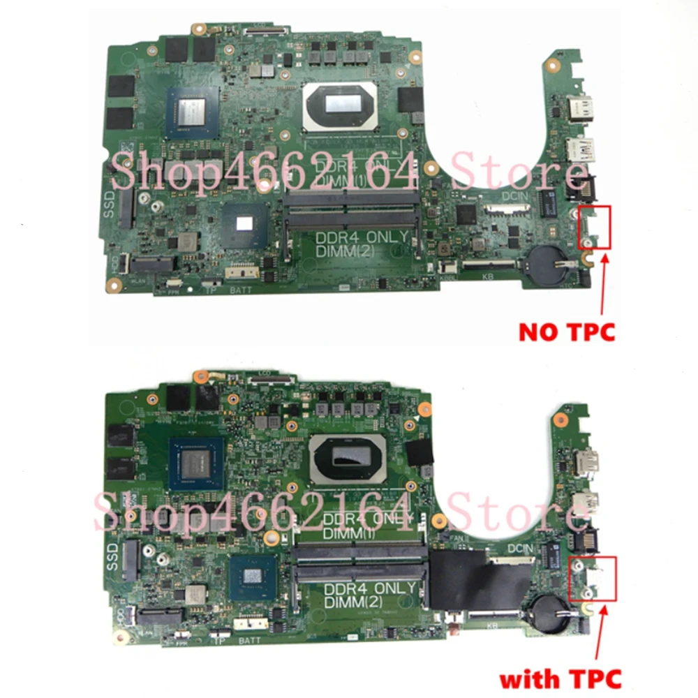 19795-1 Laptop Motherboard For Dell G3 3500 G5 5500 Notebook Mainboard With I7-10750H CPU GTX1650/1650ti GPU CN-0HW9CF 0D1G65