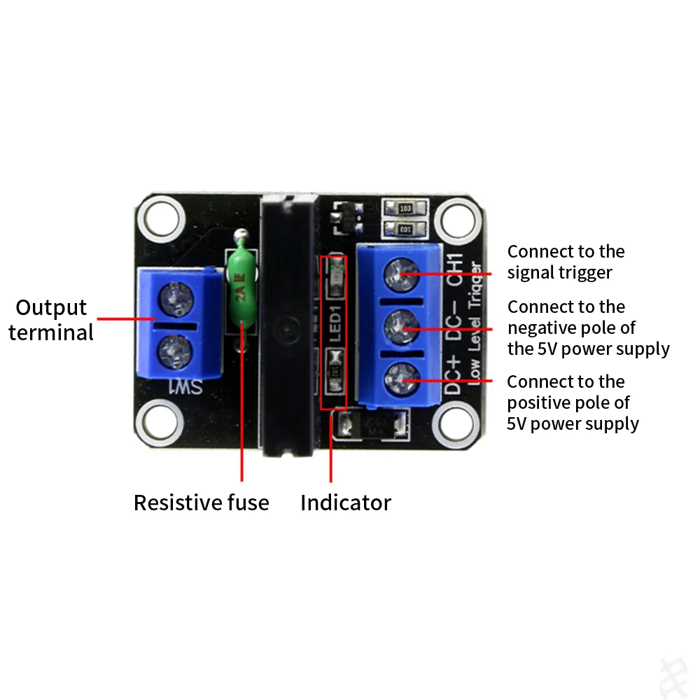Picture 7: 5V K70 Low-level LED Relay Module&Single-channel Solid Relay high-level Trigger For Arduino PLC Automation Equipment  Control
