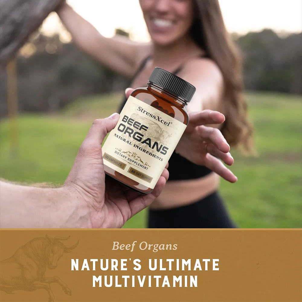 كبسولات كبد لحم البقر المجففة ذات التغذية العشبية لدعم القلب والدماغ والدم والصحة والجهاز المناعي، مناسبة لكل من الرجال والنساء #4