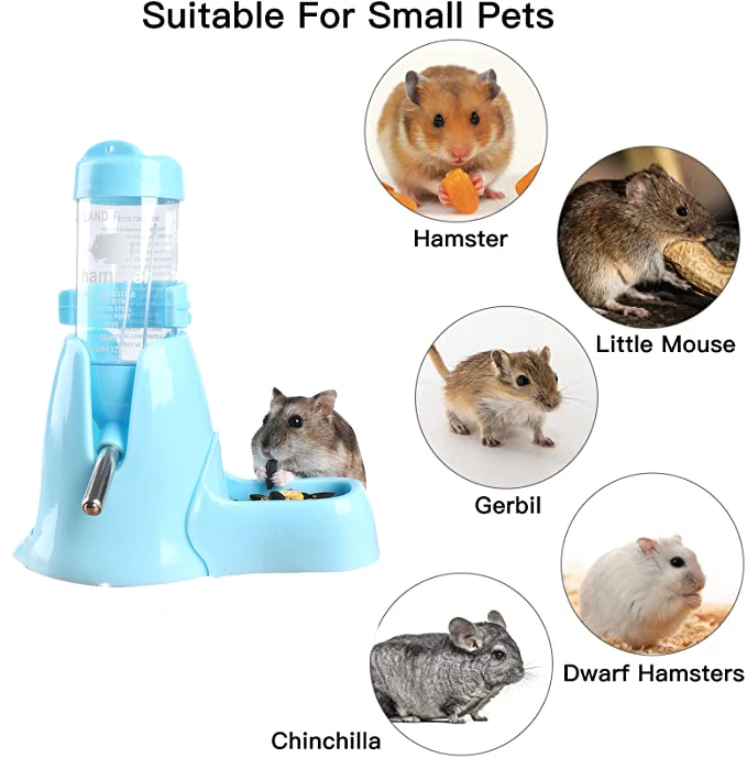 Water Feeder Small Animals Automatic Dispenser Drinking Water Bottle Bowls Dish with Food Container for Hamster Accessories