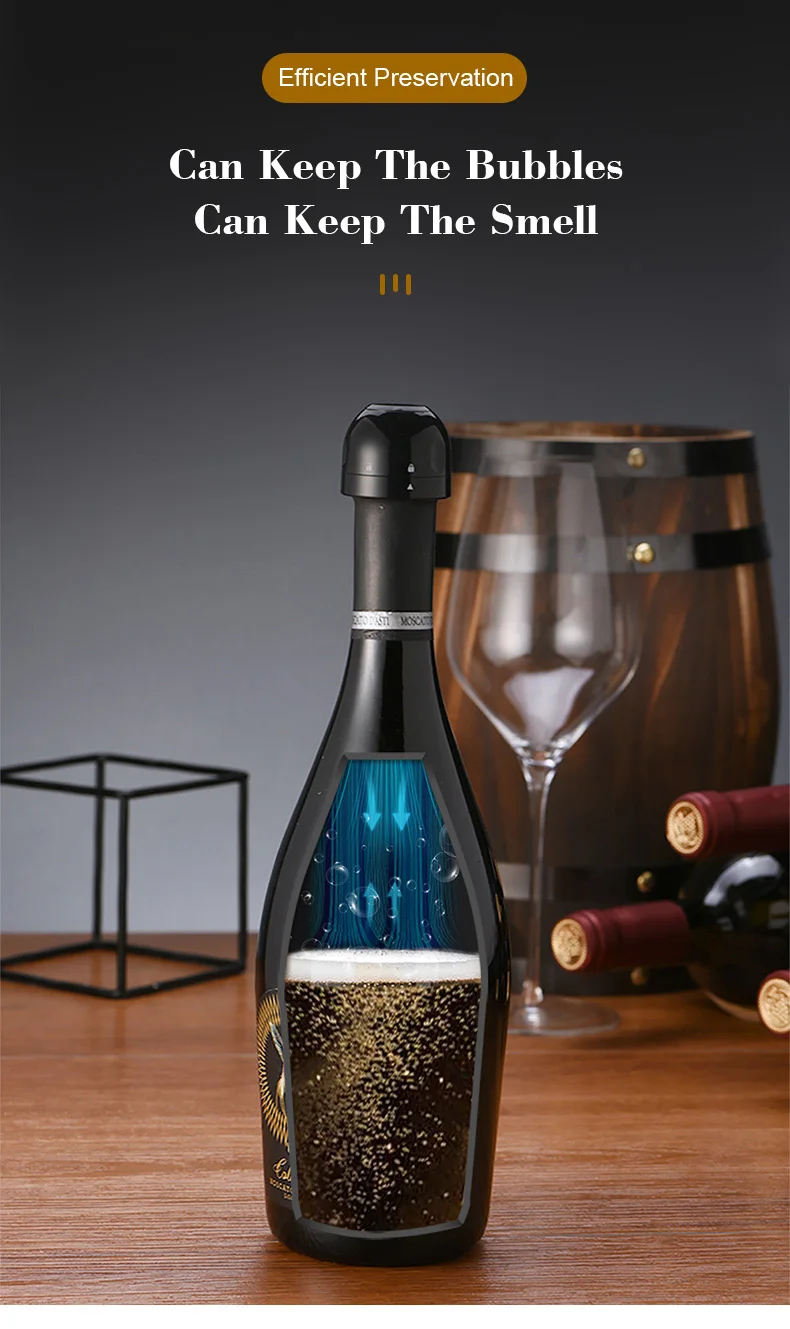 Vakuumversiegelter Weinflaschenstopfen, Champagnerverschluss, auslaufsicher und für frische Flaschenverschlüsse, Weinkorken, Barzubehör, Zubehör – Detail 9