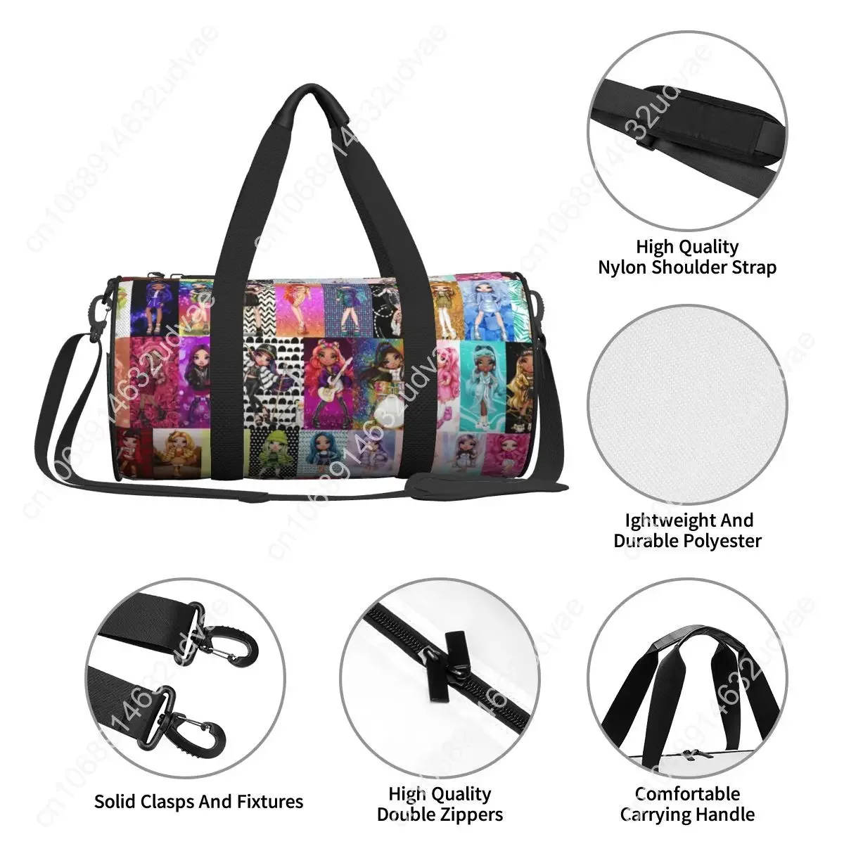 Tas Olahraga Rainbow High Tas Olahraga Tahan Air Anak Perempuan Kawaii Tas Tangan Desain Renang Besar Tas Kebugaran Baru untuk Pria Wanita