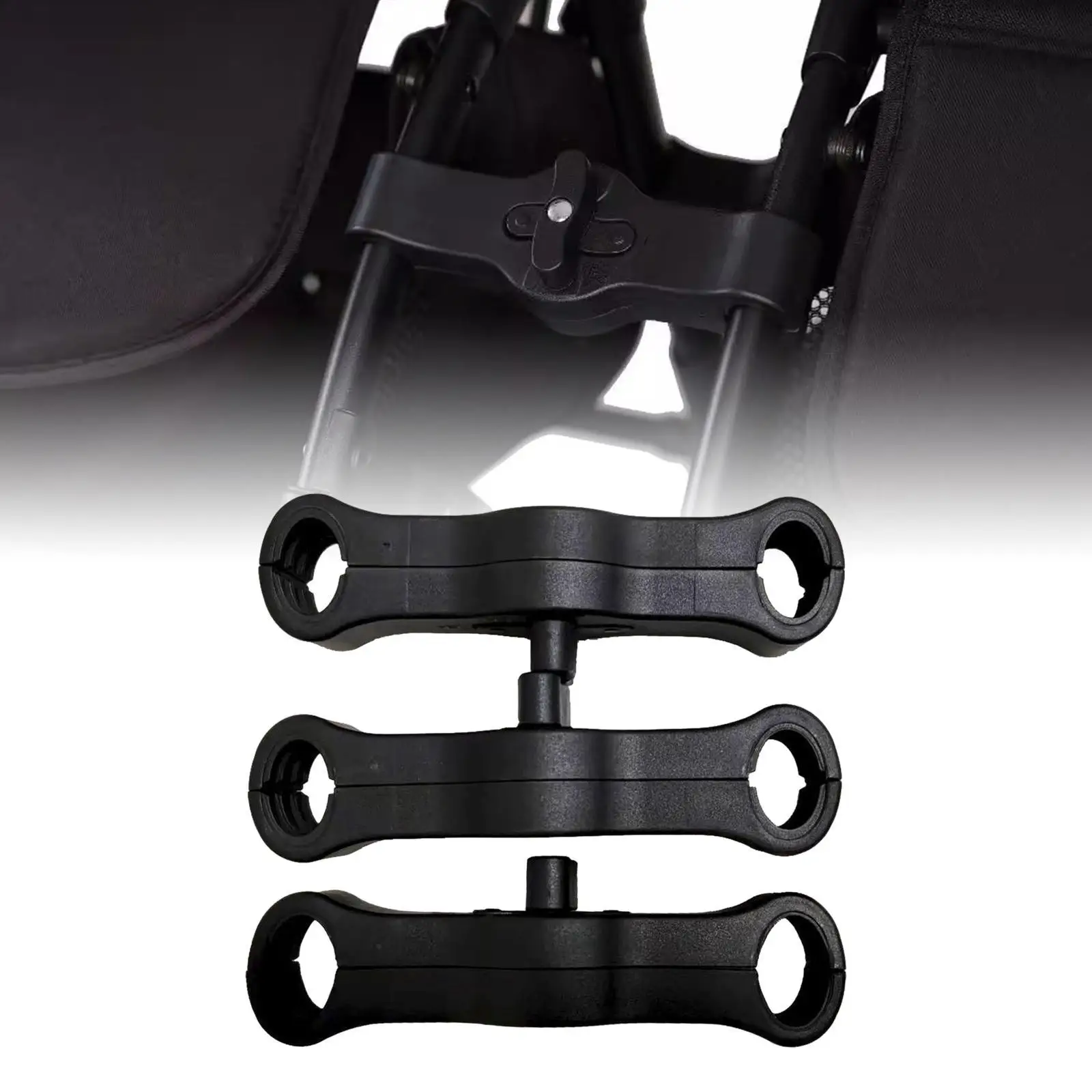 

3x Stroller Connectors Sturdy Detachable Easy to Use Universal Pram Twins Quick Baby Stroller Twin Connectors for Outdoor Home