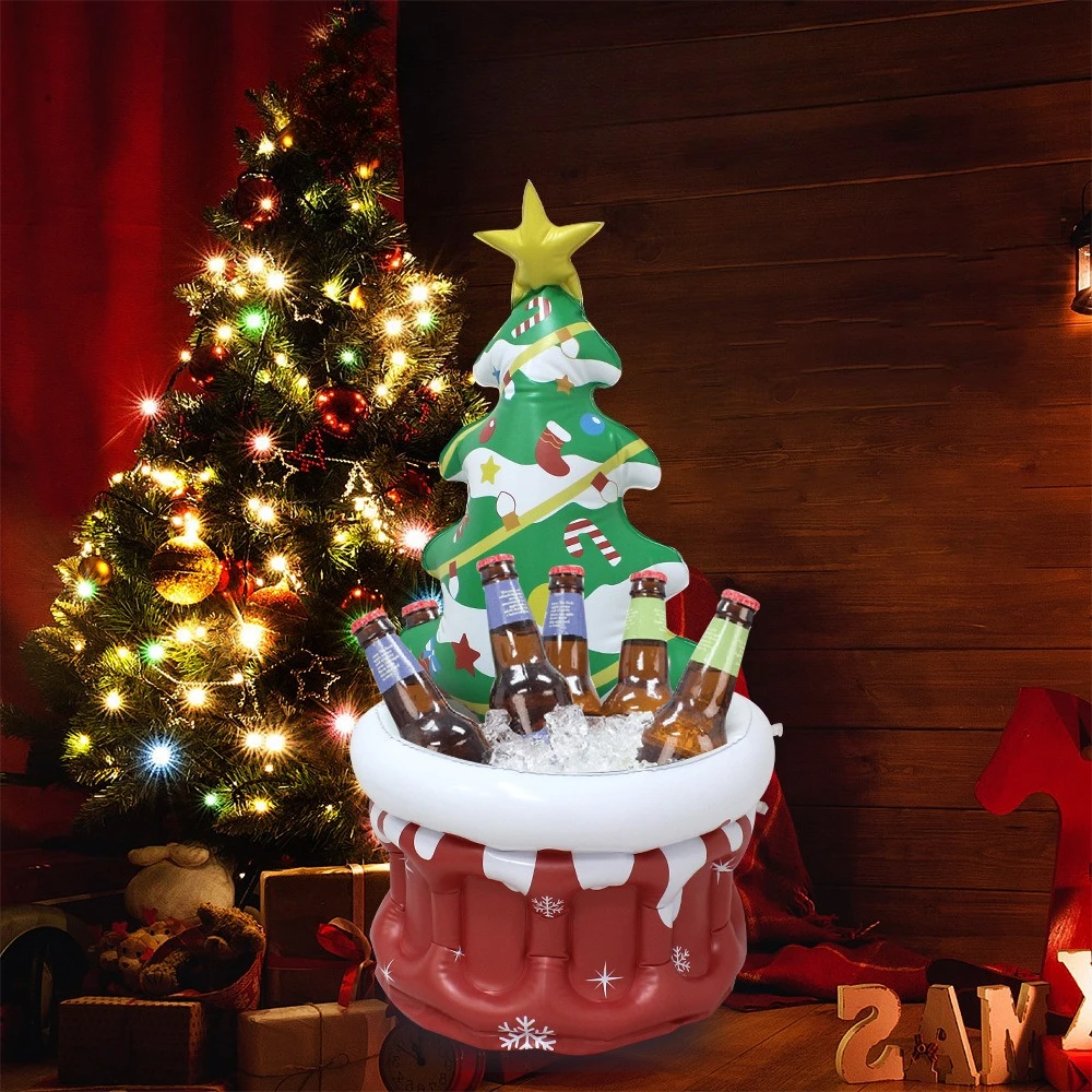 

Inflatable Christmas Tree Ice Bucket for Outdoor Beverage Cooling Storage Festive Christmas Decoration Drink Cooler