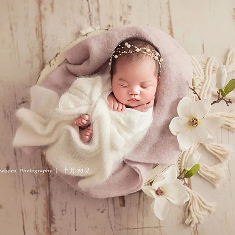 Newborn Merino blanket for basket cushion photography props,soft baby wrap photo props