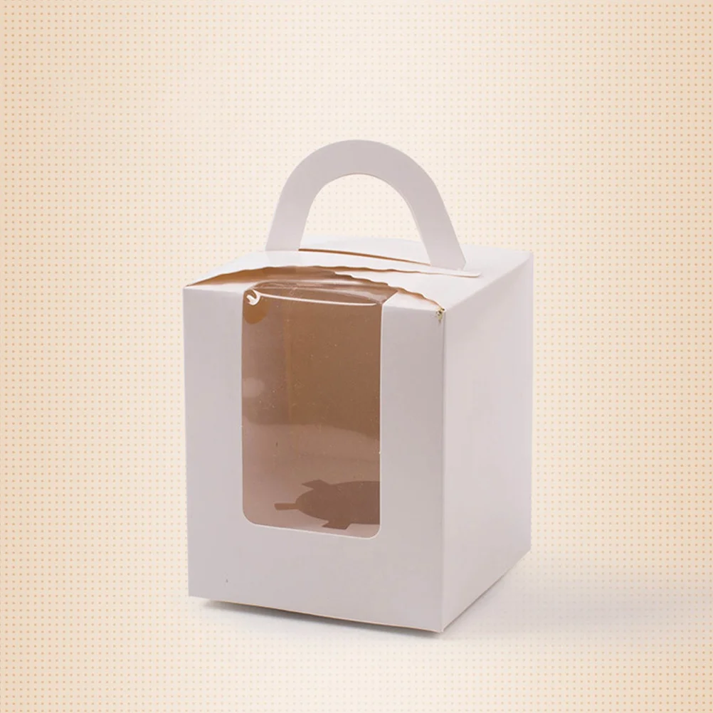 24 szt. Pudełek na ciasta z okienkiem, pojedyncze pudełko na babeczki, składane, bez potrzeby użycia taśmy, na przyjęcia, wesela, do pakowania deserów.