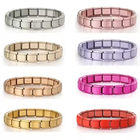 2025 New Men and Women Starry Colors 18 Pieces Italian Charm Fit 9mm Stainless Steel Modular Bracelet Wholesale Jewelry