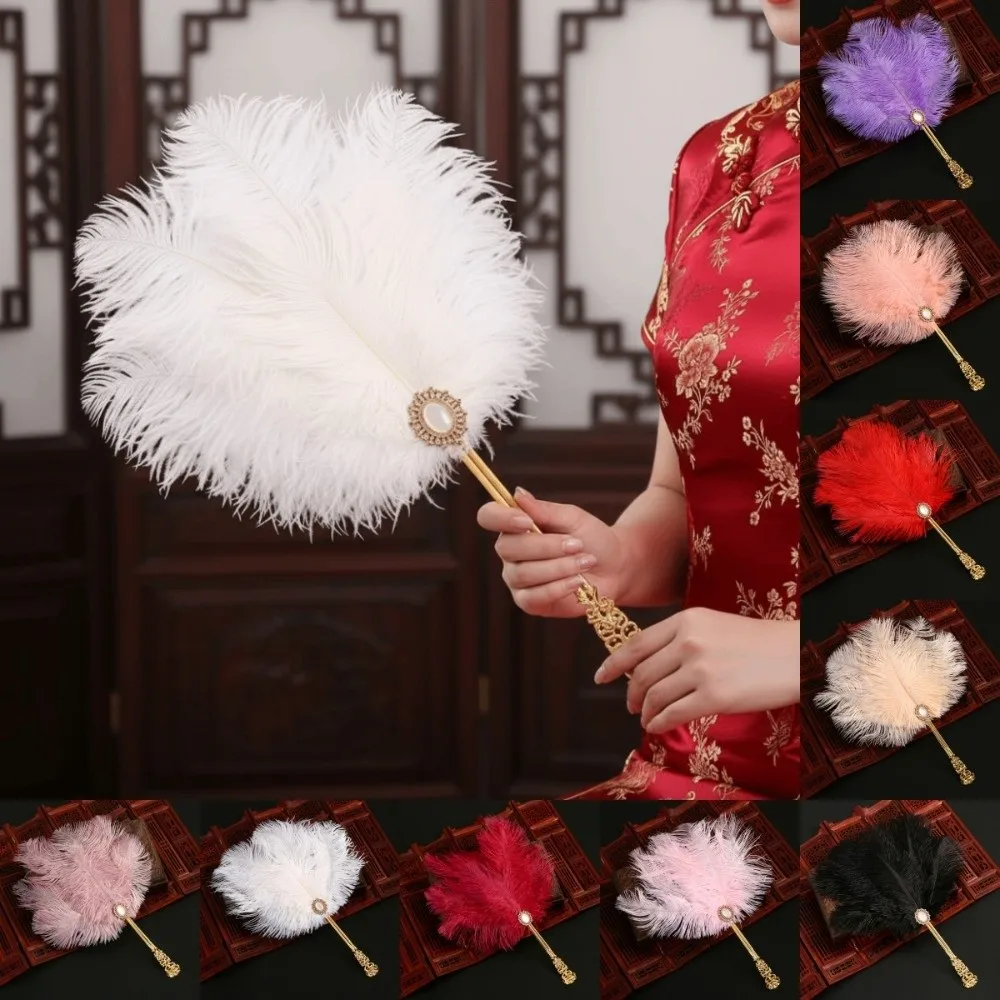 Feather Crafts Feather Fan Cosplay Props Cheongsam Runway Decorative Craft Fan Dance Performance Antique Hanfu