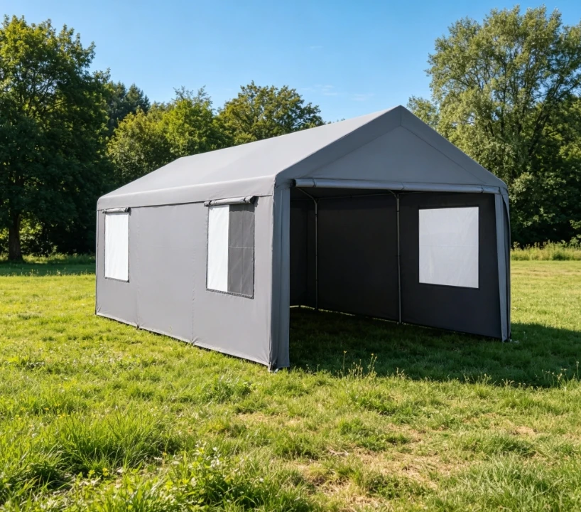 

6x3M Heavy Duty Carport Canopy with Removable Sidewalls & Doors, Portable Car Port Garage Shelter for Car, Boat & Outdoor Party