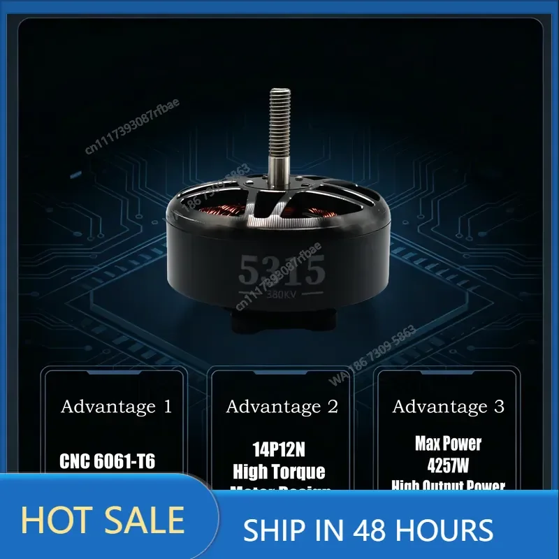 5315 380KV Brushless Motor 6-12S FPV X-Class Heavy Lift 4257W High Thrust 9034g for 15 Inch Propeller Metal