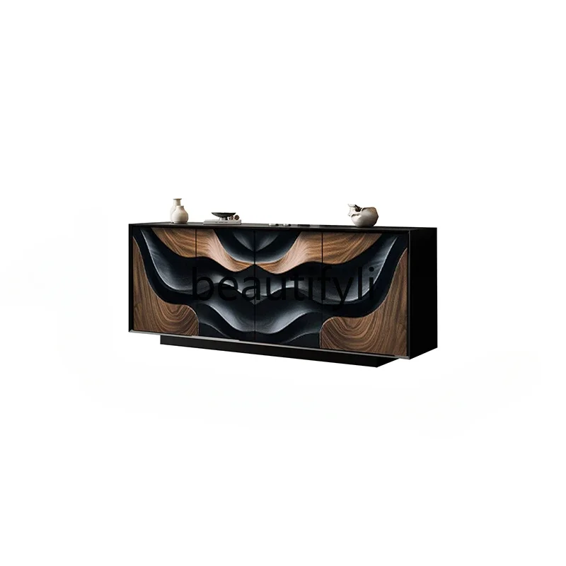 

Italian light luxury all solid wood porch cabinet, living room decorative side cabinet, TV advanced storage locker