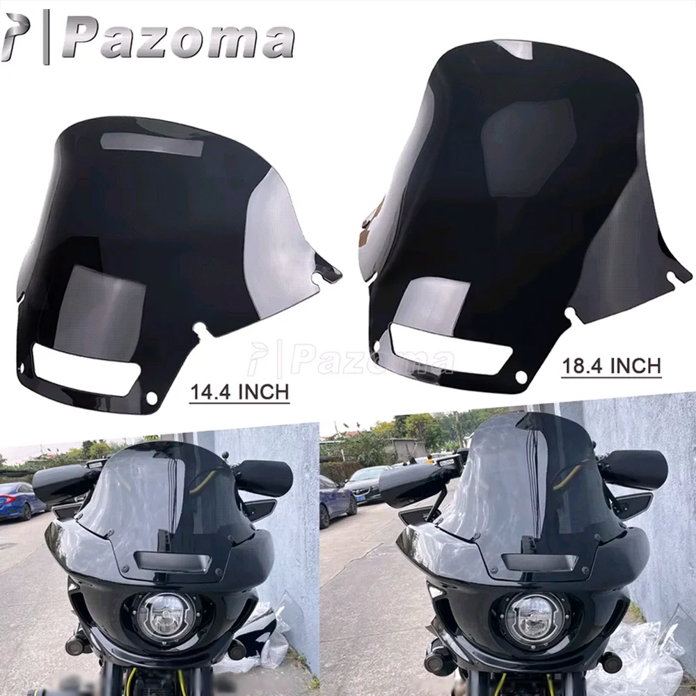 14.4 & 18.4 inch Motorcycle Fairing Windscreen Windshield Deflector Cover For Harley Softail Low Rider ST 117 FXLRST FXRST 22-24