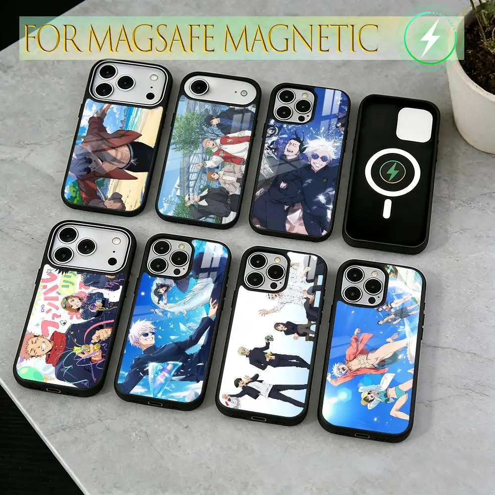 

Jujutsu Kaisen Group Photo Phone Case For iPhone17,16,15,14,13,12,11 Plus,Pro Magnetic For Magsafe Wireless Charging