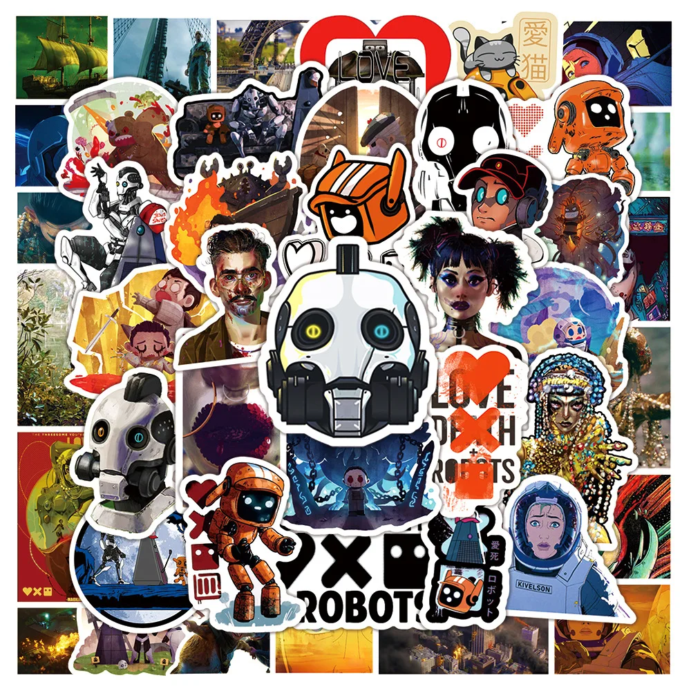 10/30/50PCS TV Show Love Death Robots Stickers Graffiti Decals DIY Laptop Luggage Fridge Motorcycle Cool Sticker Toy for Adult