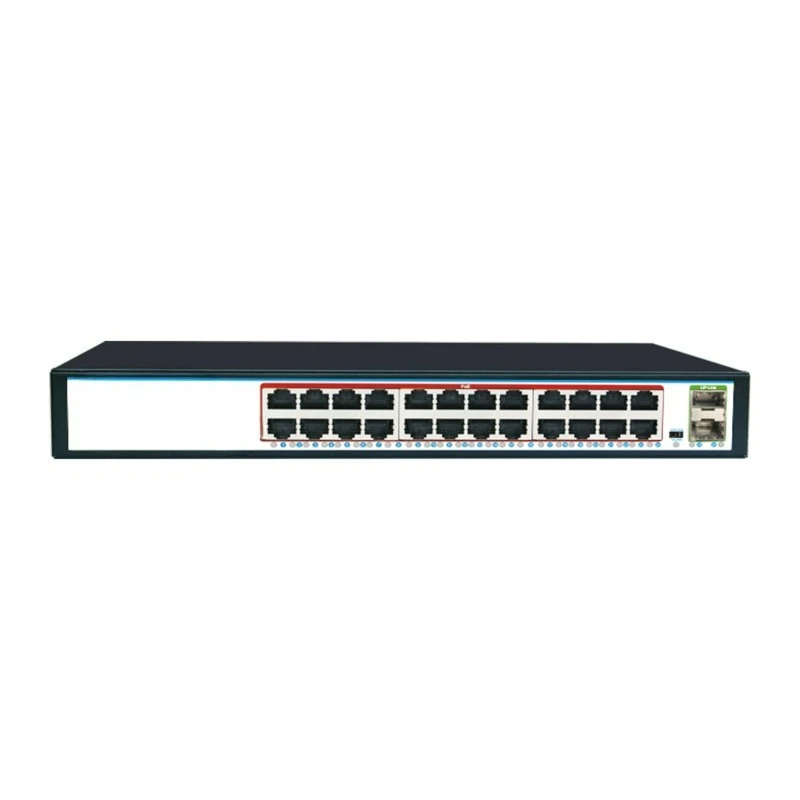 24-Port Full Gigabit L2 Managed PoE Switch Uplink + 2 1000M + 2 Combined Uplink with AI POE