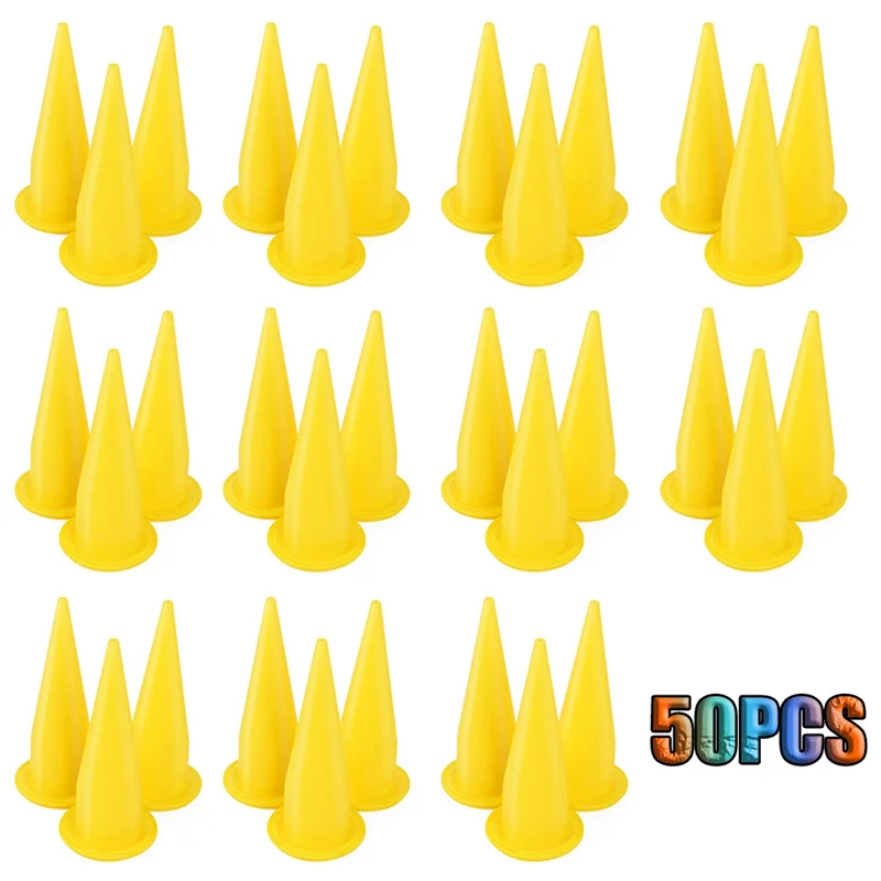 50PCS Yellow Cone Nozzle for Bulk Caulk Tools for Caulking Nozzle Applicator Caulk Cap Replacement