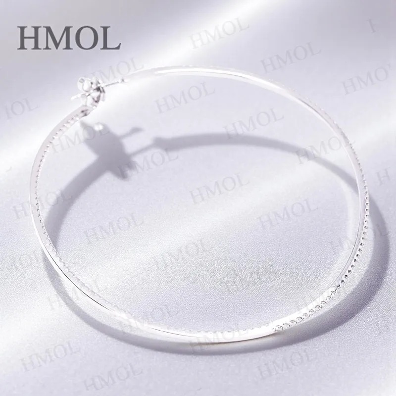 

Customized Big Hoop Earrings with 272pcs D Color VVS1 Round Moissanite Hearts and Arrows for Women Party Gift Fashion Jewelry