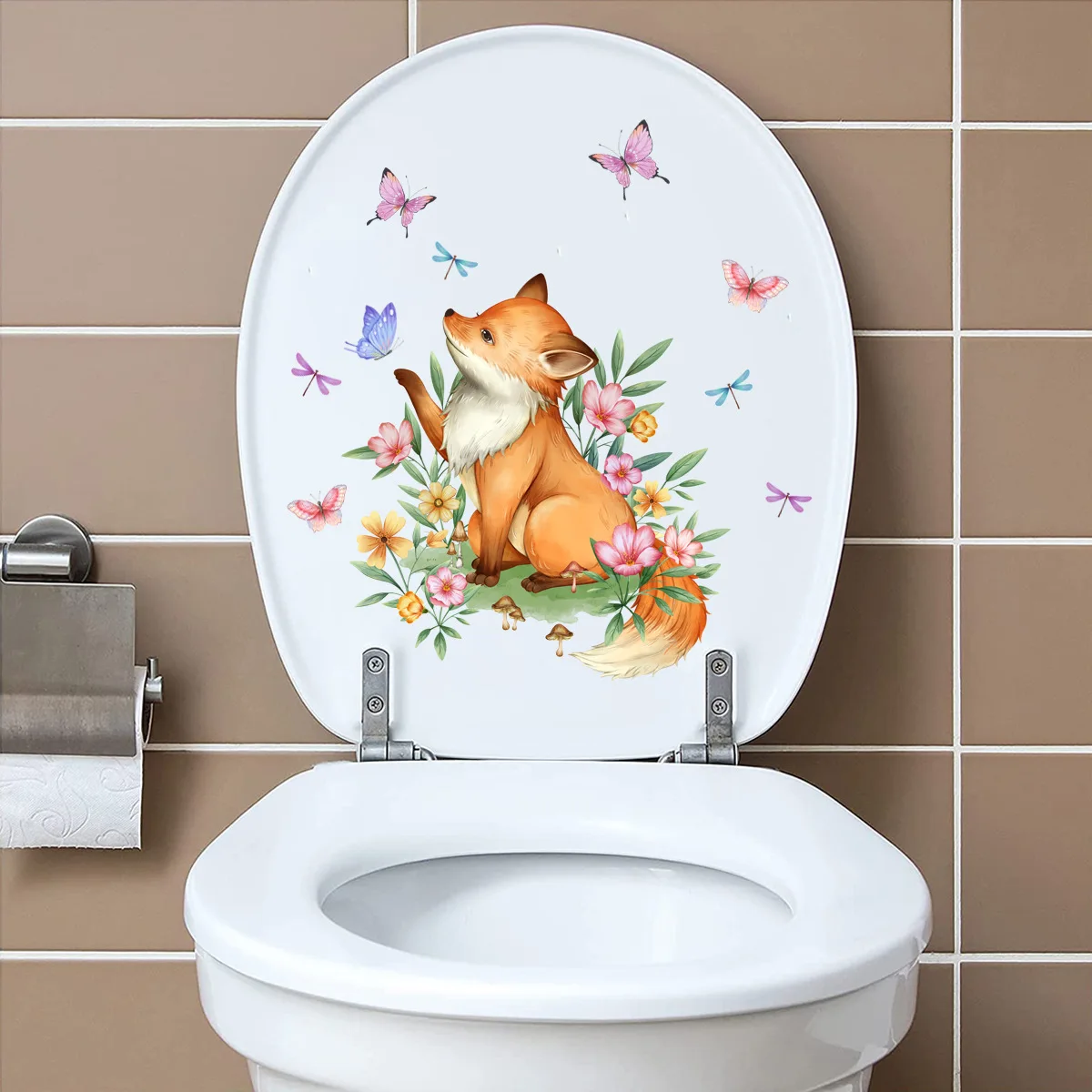 A variety of cartoon animals children\'s room toilet decoration stickers Boys Girls Bedroom Living Room Decor wall stickers