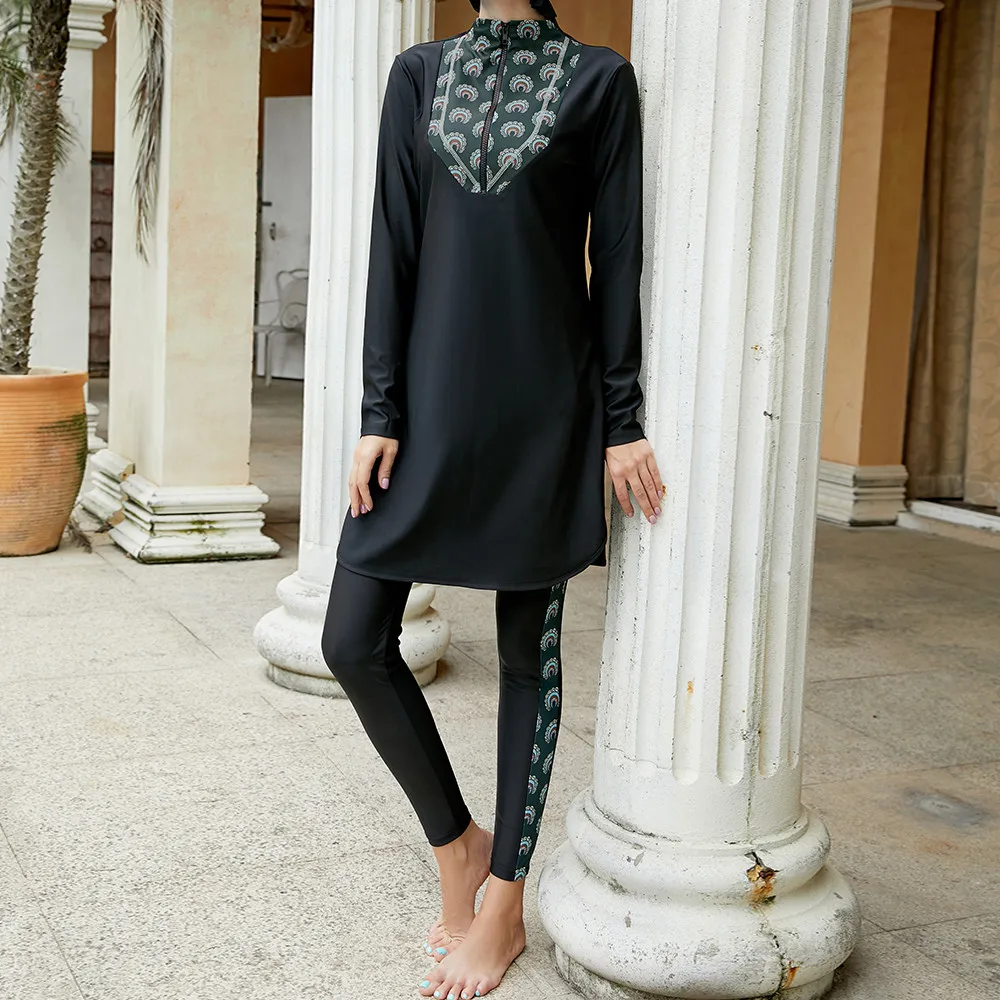 

3pcs Hijab Swimsuit Burkini Muslim Swimwear Women Islamic Swimming Suit Conservative Maillot De Bain Burkini Femme Musulmane