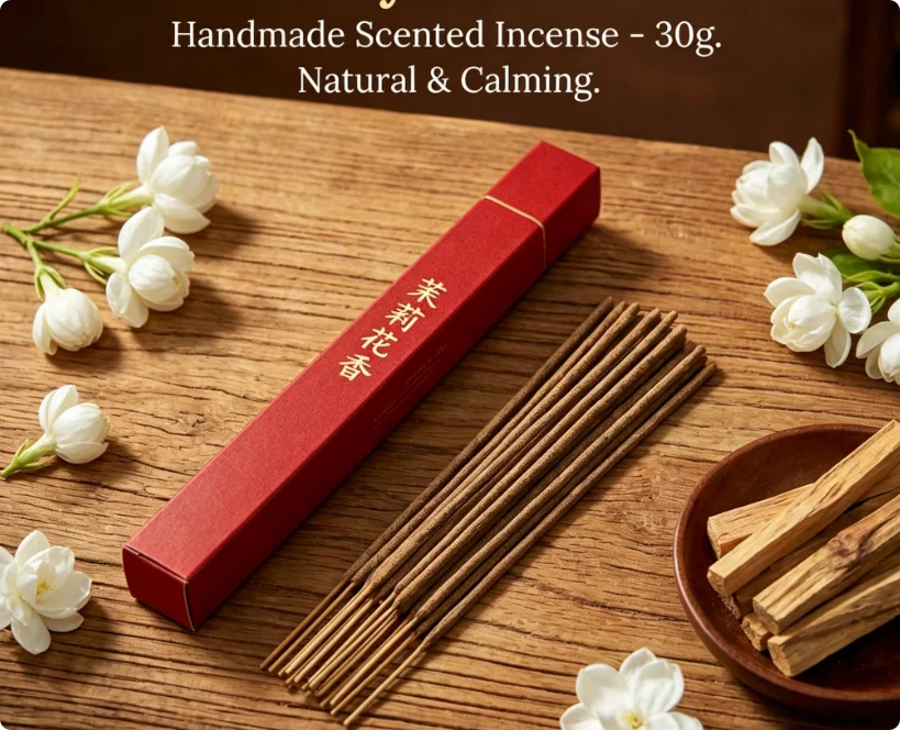 Parfum d'ambiance, pour la relaxation et la tranquillité. Le parfum délicat de jasmin et de bois de santal vous procurera certainement du plaisir.