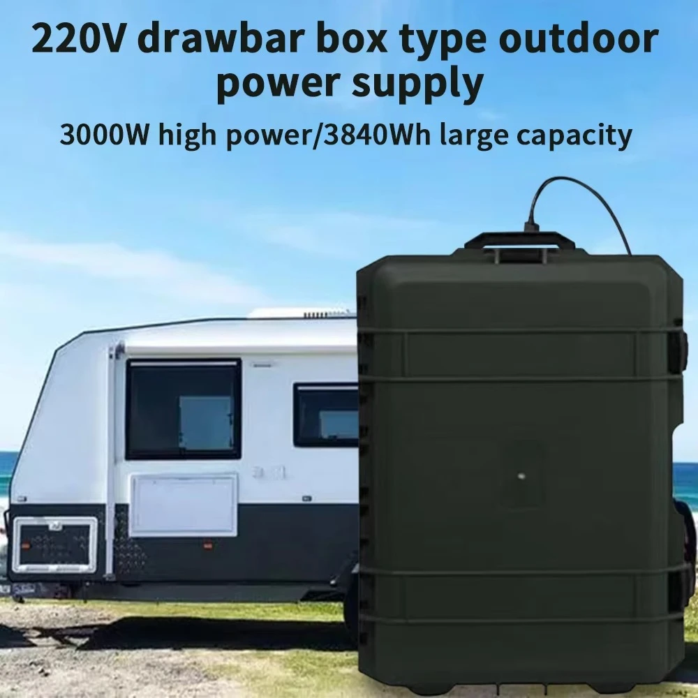 3000W High Power Outdoor Energy Storage 220V Large Capacity Portable Trolley Box Camping Emergency Mobile Power Supply