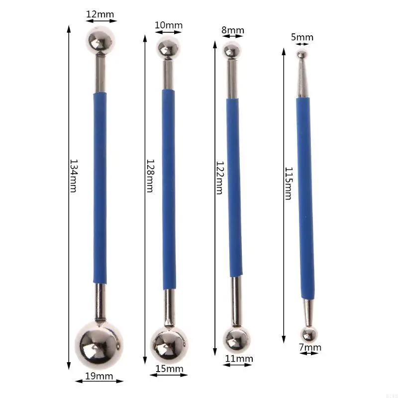 R1WB 4pcs/مجموعة مزدوجة الفولاذ المقاوم للصدأ مضغوط كرة الغراء غراء الغراء إصلاح عصا