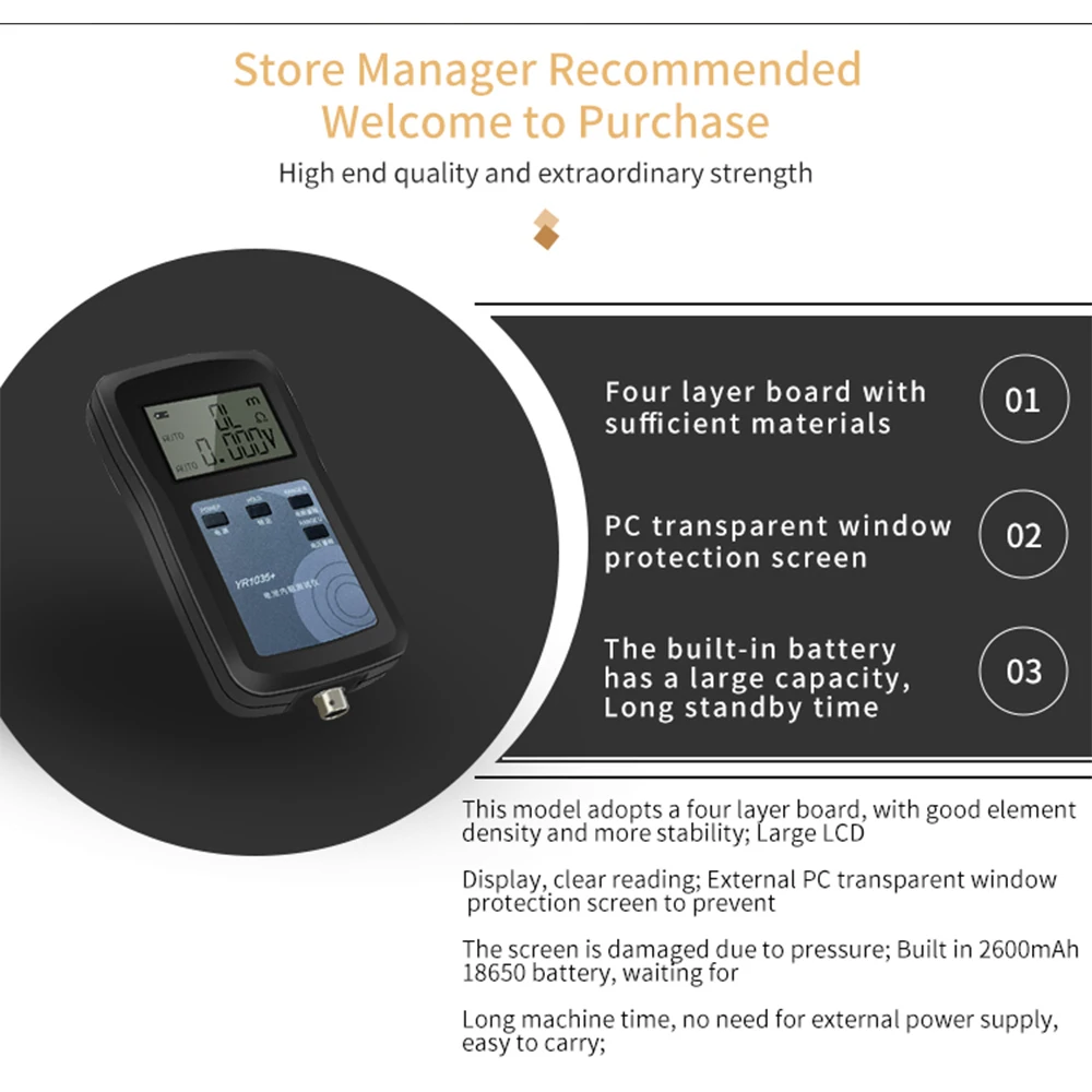 4-Wire YR1035+ Car Battery Analyzer Lithium Battery Internal Resistance Test Instrument 100V Electric Vehicle Group 18650 Tester