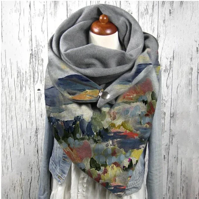 

Ink drawing Art Print 3D Printed Scarf and Shawl Warm for Women and Men