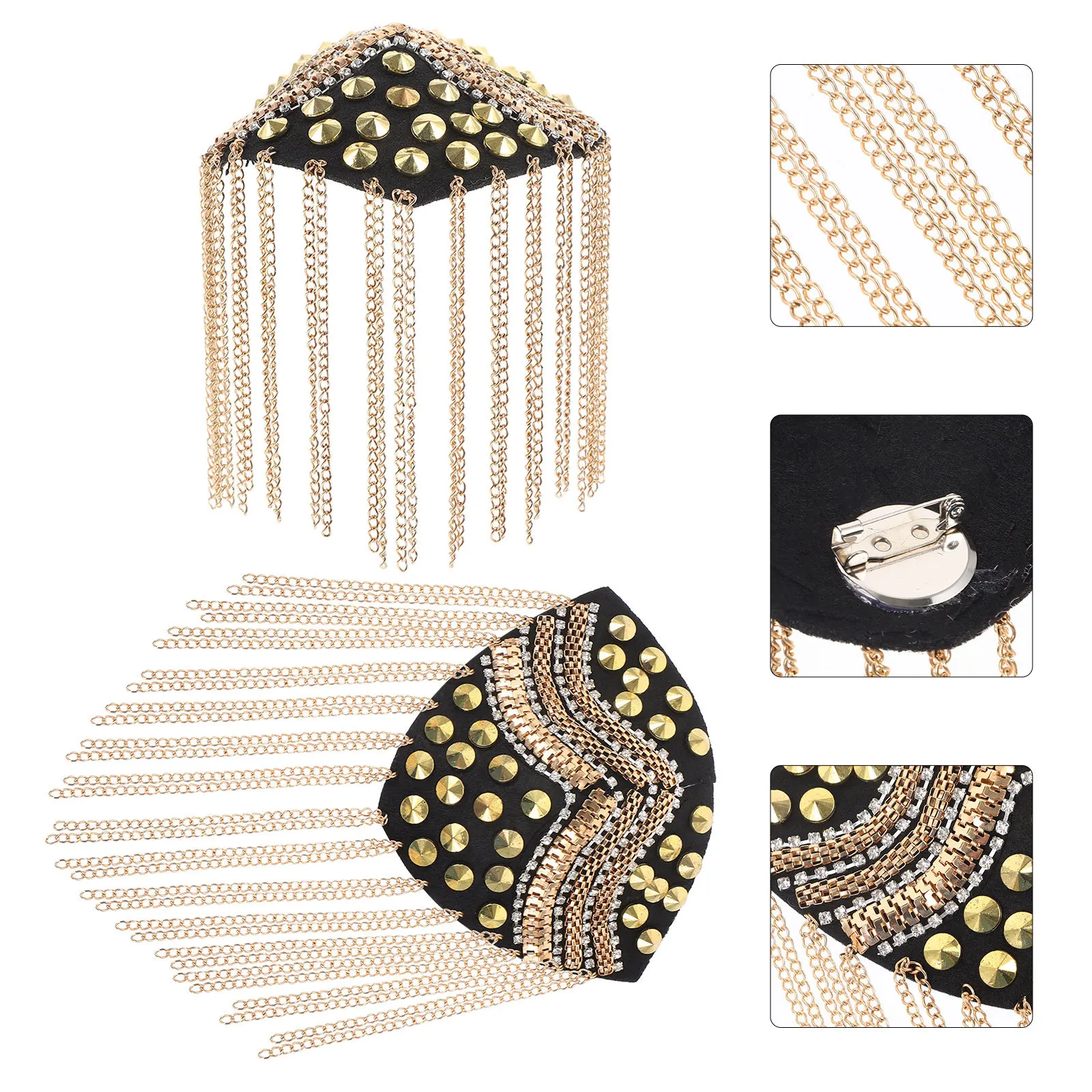 1 Para Brytyjskich Naramienników z Frędzlami i Nitami, Modne Ozdobne Naramienniki, Wytrzymałe do Mundurów Wojskowych