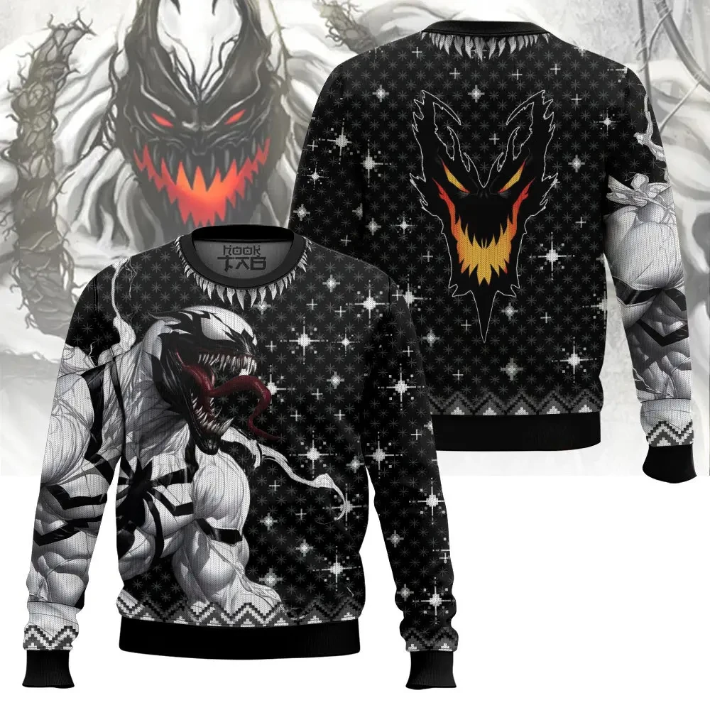 

Anti Snake Venom Marvel Superhero Ugly Christmas Sweater Comic Exhibition Holiday Friends Family Gathering Winter Sweater