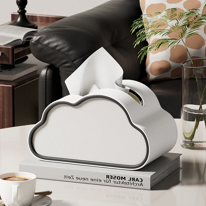 

Affordable Luxury Style Leather Tissue Box Relief Flower Desktop Ornament Creative Styling Living Room Restaurant Decoration