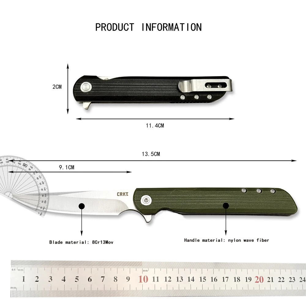 CR 3810 Flipper Assisted Folding Pocket Knife 8CR13MOV Blade G10 Handle Survival Outdoor Hunting Knives Tactical EDC Tool