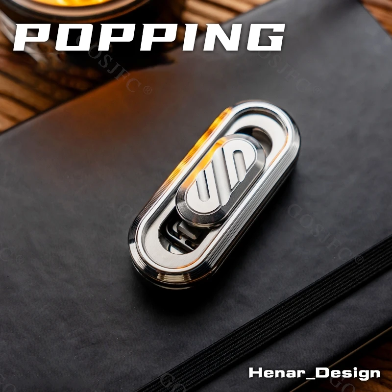 WANWU-EDC POPPING 2.0 Metal Decompression Toy Rebound Mechanical Push Slider Fidget Slider