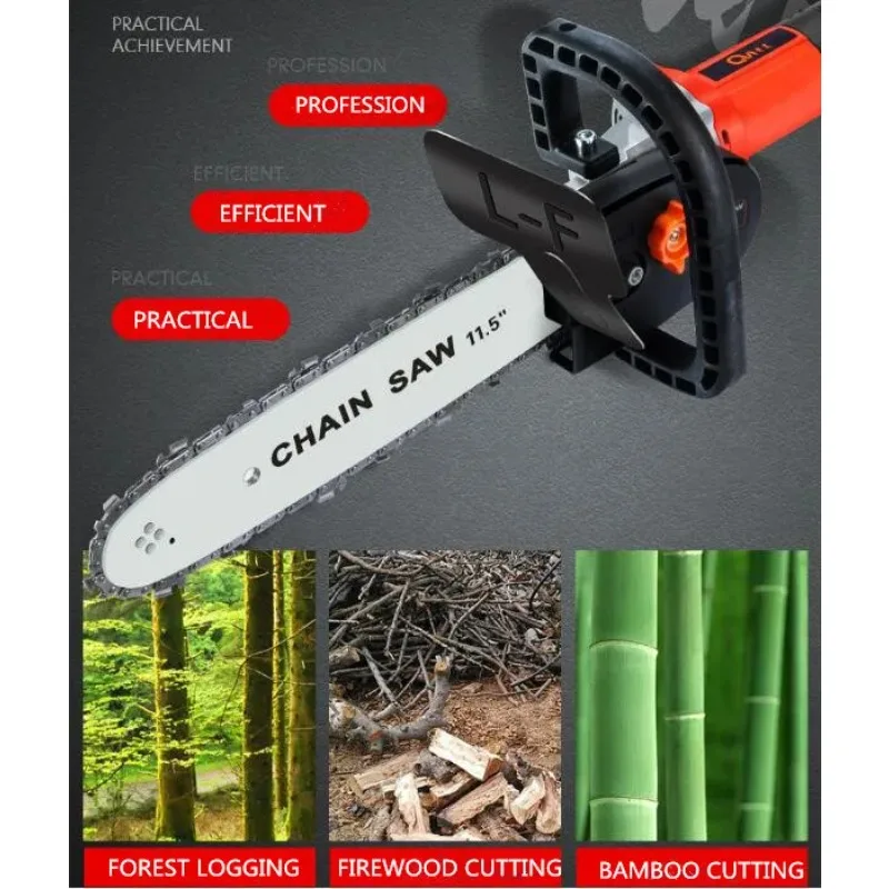 

DIY Electric Chain Saw Converter Chainsaw Bracket Tree Felling Saw Changed Angle Grinder into Chain Saw for Woodworking Tool