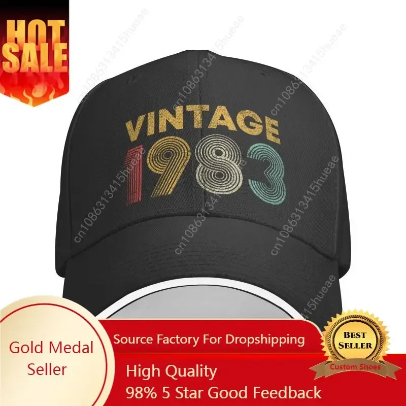 

Custom Vintage 1983 Baseball Cap for Men Women Breathable 39 Years Old Born in 1983 39th Birthday Dad Hat Outdoor