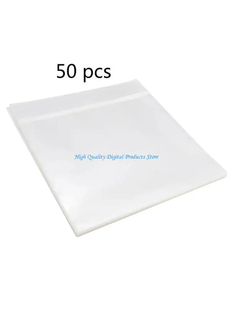 

U2JE 50Pcs 12" Clear Vinyl Record Protecter for LP Record Bags Anti-static Record Sleeves for LP Inner Sleeves Record Accesso