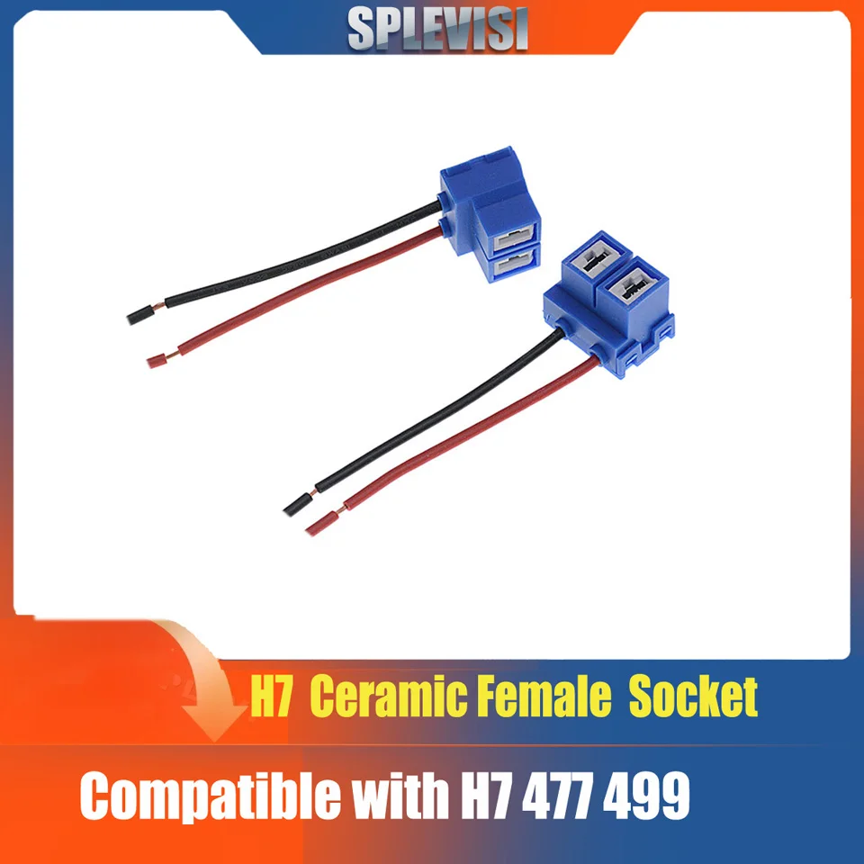 

H7 477 499 Ceramic Female Wire Connector Pigtail for LED Headlight Socket Wiring Harness Replacement Kit