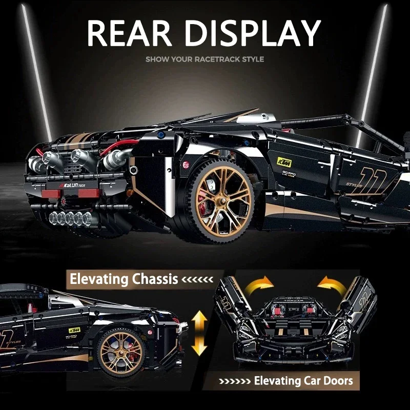 High-Tech City Sport Car Building Block Technical Super Speed Remote Control Racing Vehicle Model Bricks Toys For Boy Gift MOC