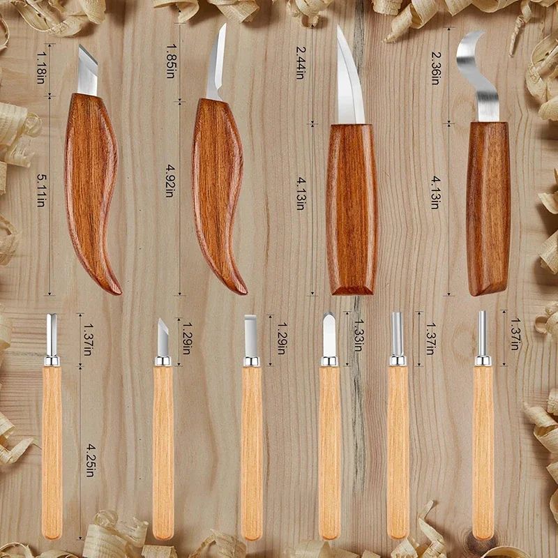 26-in-1 Wood Carving Kit with Detail Wood Carving Knife Whittling Knife Wood Chisel Knife Gloves Carving Sharpener For Spoon Bow
