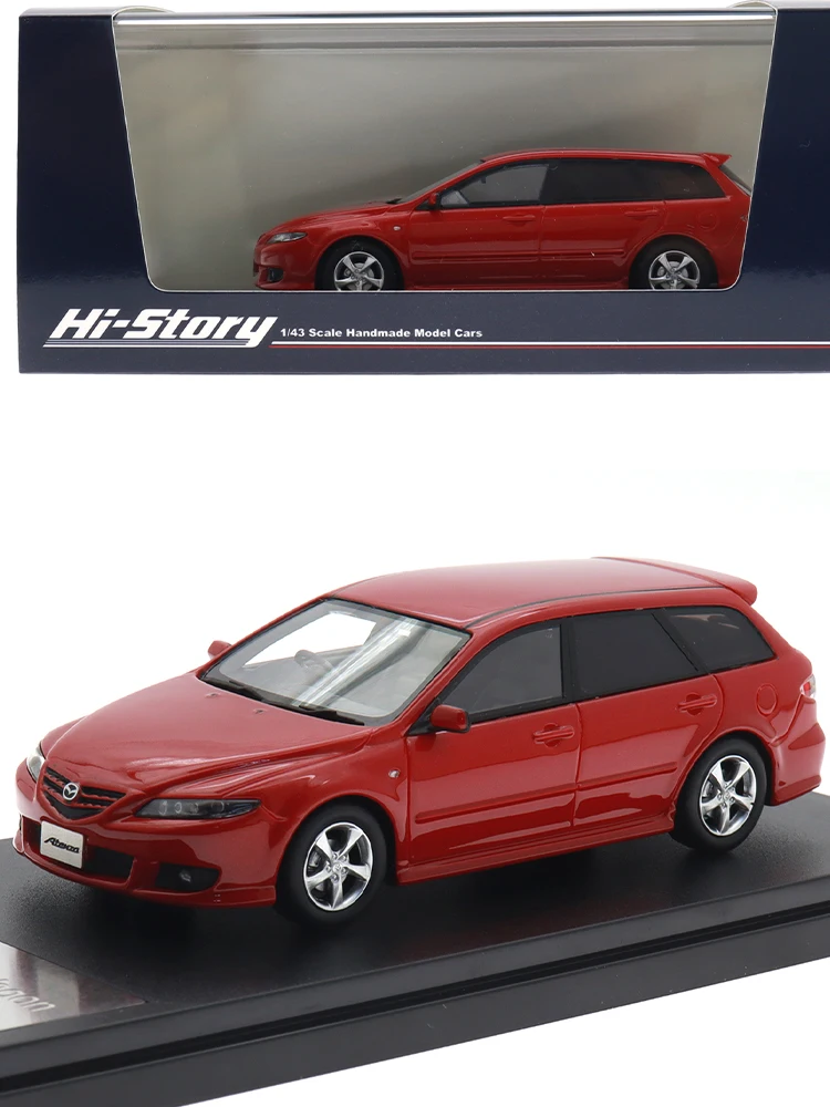 Hi-Story 1/43 modèle de voiture en résine Mazda 6 Wagon 2004 Simulation de haut détail affichage à collectionner modèle de véhicule jouet cadeau décoration