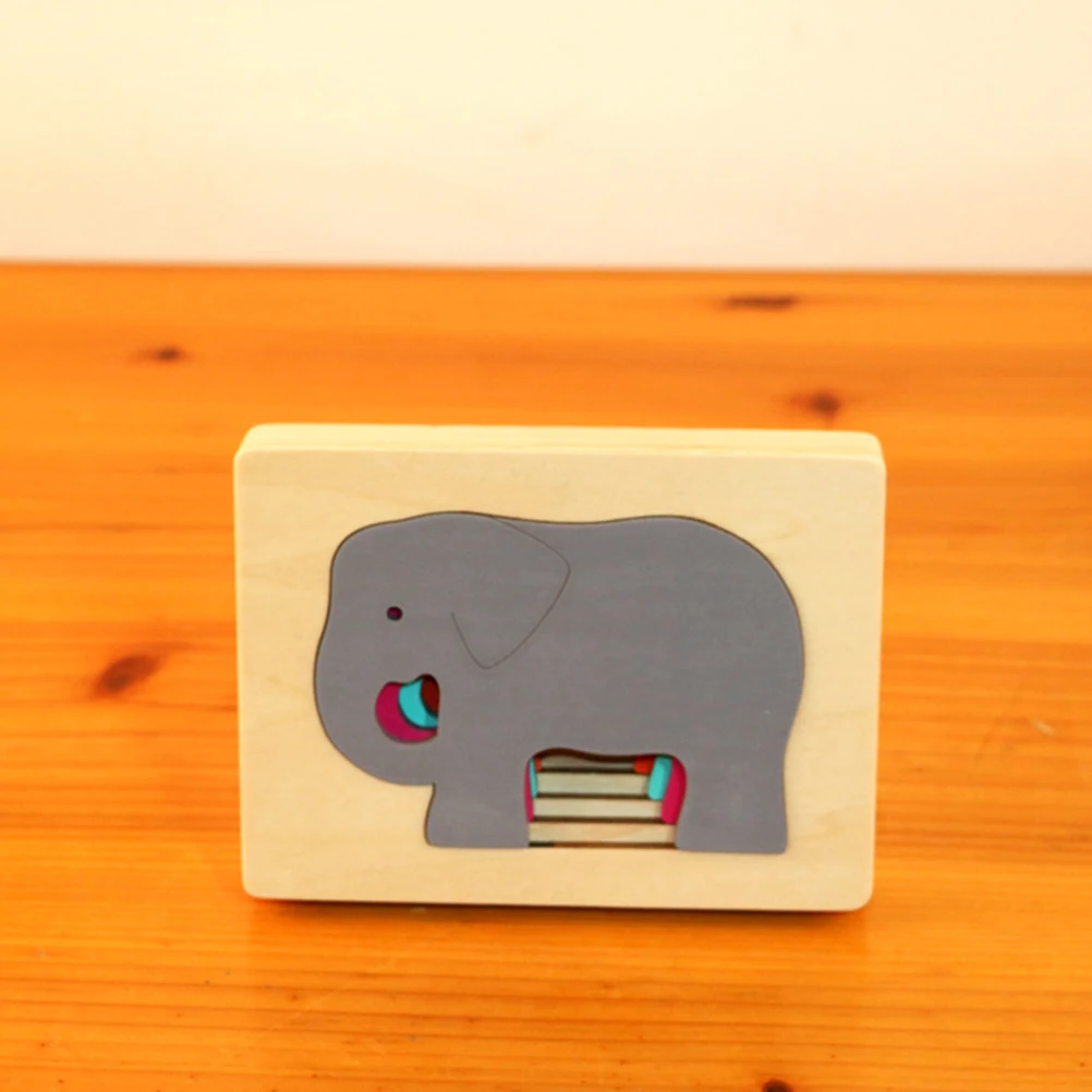 Holz Tier Puzzle Farbe Passenden Spielzeug Puzzles Kinder Frühe Bildung Kinder Spiel Kleinkind Elefant Eltern