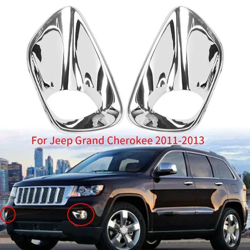 Bumper Fog Light Cover Fog Lamp Cover For Jeep Grand Cherokee 2011-2013 Chrome Fog Lamp Cover