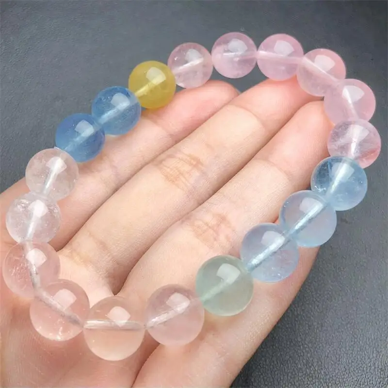 10MM Natural Morganite Bracelet Reiki Healing Fengshui Stone Fashion Jewelry For Women Holiday Gift 1PCS