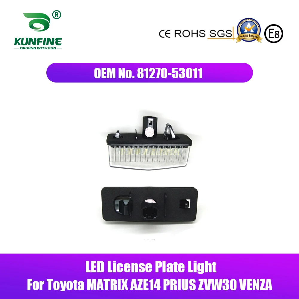 2PCs Car LED Number License Plate Light LED License Lamp For Toyota MATRIX AZE14 PRIUS ZVW30 VENZA PRIUS V OEM No. 81270-53011