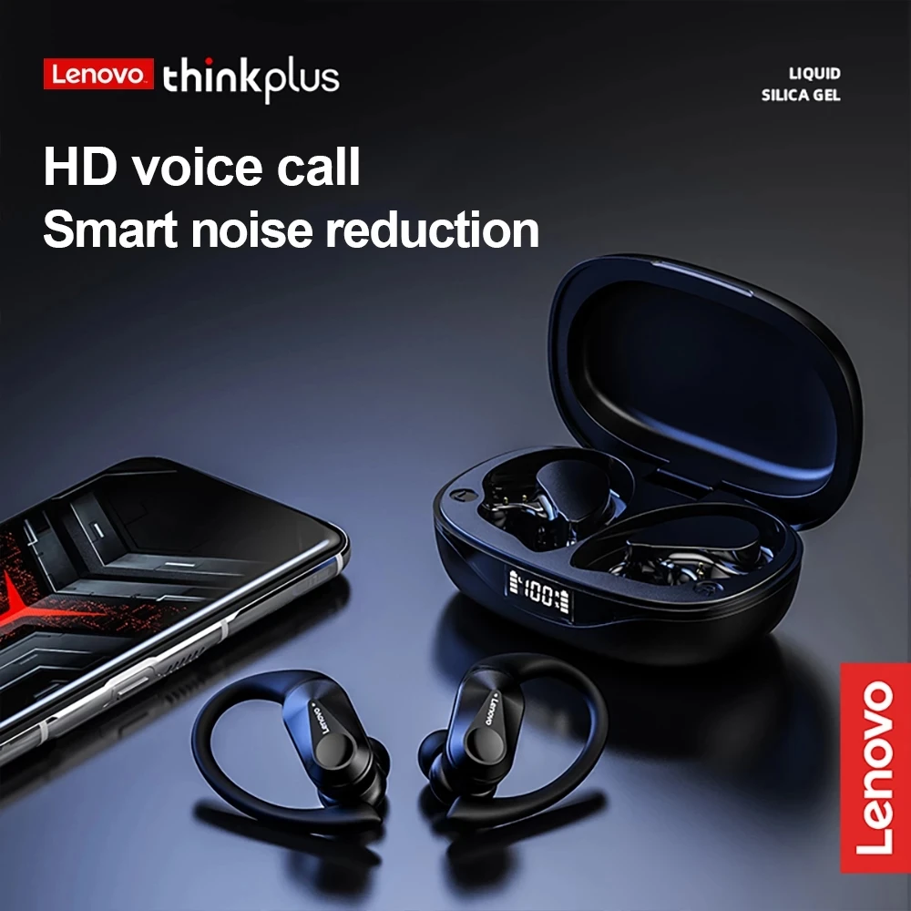 Lenovo lp75 fones de ouvido sem fio bluetooth gancho de orelha esportes bluetooth 5.3 fones de ouvido redução de ruído hifi fones de ouvido estéreo sem fio